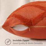 Rust Faux Fur Throw Pillow Covers - Set of 2