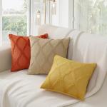 Rust Faux Fur Throw Pillow Covers - Set of 2