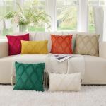 Rust Faux Fur Throw Pillow Covers - Set of 2