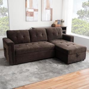 Naomi Home L-Shaped Sleeper Sofa with USB Ports