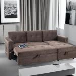 Naomi Home L-Shaped Sleeper Sofa with USB Ports