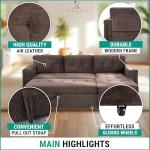Naomi Home L-Shaped Sleeper Sofa with USB Ports