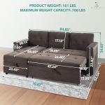 Naomi Home L-Shaped Sleeper Sofa with USB Ports