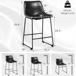 Modern Faux Leather Bar Stools Set of 2