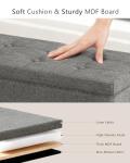 Folding Storage Ottoman Bench - Dark Grey