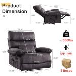 Oversized Flannel Recliner Chair with Massage & Pockets