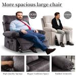 Oversized Flannel Recliner Chair with Massage & Pockets