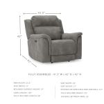 Gray Power Recliner with Adjustable Headrest