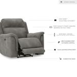 Gray Power Recliner with Adjustable Headrest