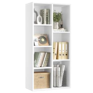 7-Shelf Bookcase and Cube Organizer in White