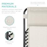 Set of 2 Adjustable Zero Gravity Lounge Chairs