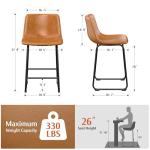 Set of 4 Modern PU Leather Bar Stools