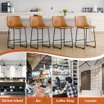 Set of 4 Modern PU Leather Bar Stools