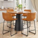 Set of 4 Modern PU Leather Bar Stools