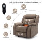 Brown Leather Massage Recliner Chair