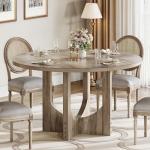Rustic Round Dining Table for 4-6 People