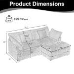 Comfy Deep Seat Sectional Sofa with Ottoman