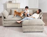 Comfy Deep Seat Sectional Sofa with Ottoman