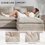 Comfy Deep Seat Sectional Sofa with Ottoman