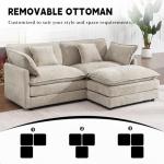 Comfy Deep Seat Sectional Sofa with Ottoman