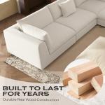 Oversized Cream Sectional Sofa with Removable Covers