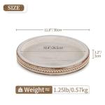 White Washed Round Wooden Serving Tray Decor
