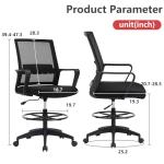 Adjustable Height Drafting Chair with Lumbar Support