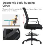 Adjustable Height Drafting Chair with Lumbar Support