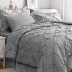 Grey Queen Comforter Set 7-Piece Bedding Bundle