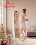 Standing LED Mirror Jewelry Cabinet with Storage