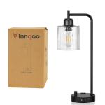 Industrial Nightstand Lamp with USB Charging Port