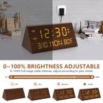 Kogonee Wooden Digital Alarm Clock with Dimmer