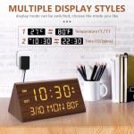 Kogonee Wooden Digital Alarm Clock with Dimmer