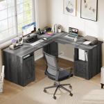 YITAHOME 60-Inch L-Shaped Corner Desk with Storage