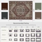 Maroon Vintage Area Rug 8x10 - Soft & Non-Slip