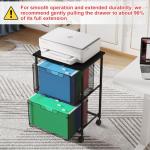 Rolling File Cabinet Cart with 2 Drawers, Black