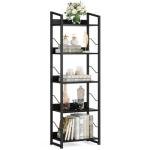Tall 5-Tier Narrow Black Bookshelf for Any Room