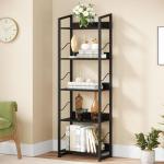 Tall 5-Tier Narrow Black Bookshelf for Any Room