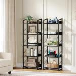Tall 5-Tier Narrow Black Bookshelf for Any Room