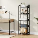 Tall 5-Tier Narrow Black Bookshelf for Any Room