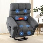 Large Power Lift Recliner with Massage and Heat