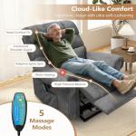Large Power Lift Recliner with Massage and Heat