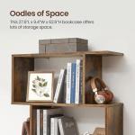 VASAGLE 5-Tier Rustic Brown Bookcase & Room Divider