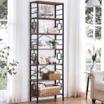 HOMISSUE 84" Industrial Tall Bookshelf with Metal Frame