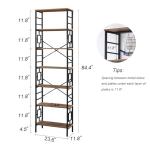 HOMISSUE 84" Industrial Tall Bookshelf with Metal Frame