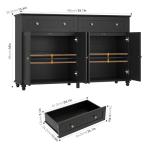 Black Buffet Cabinet with Storage and Display 55