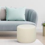 Elegant 19” Round White Boucle Ottoman Footrest