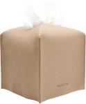 Beige PU Leather Tissue Box Cover Holder