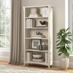 Tall Antique White 5-Shelf Bookcase for Any Room