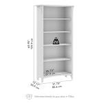 Tall Antique White 5-Shelf Bookcase for Any Room